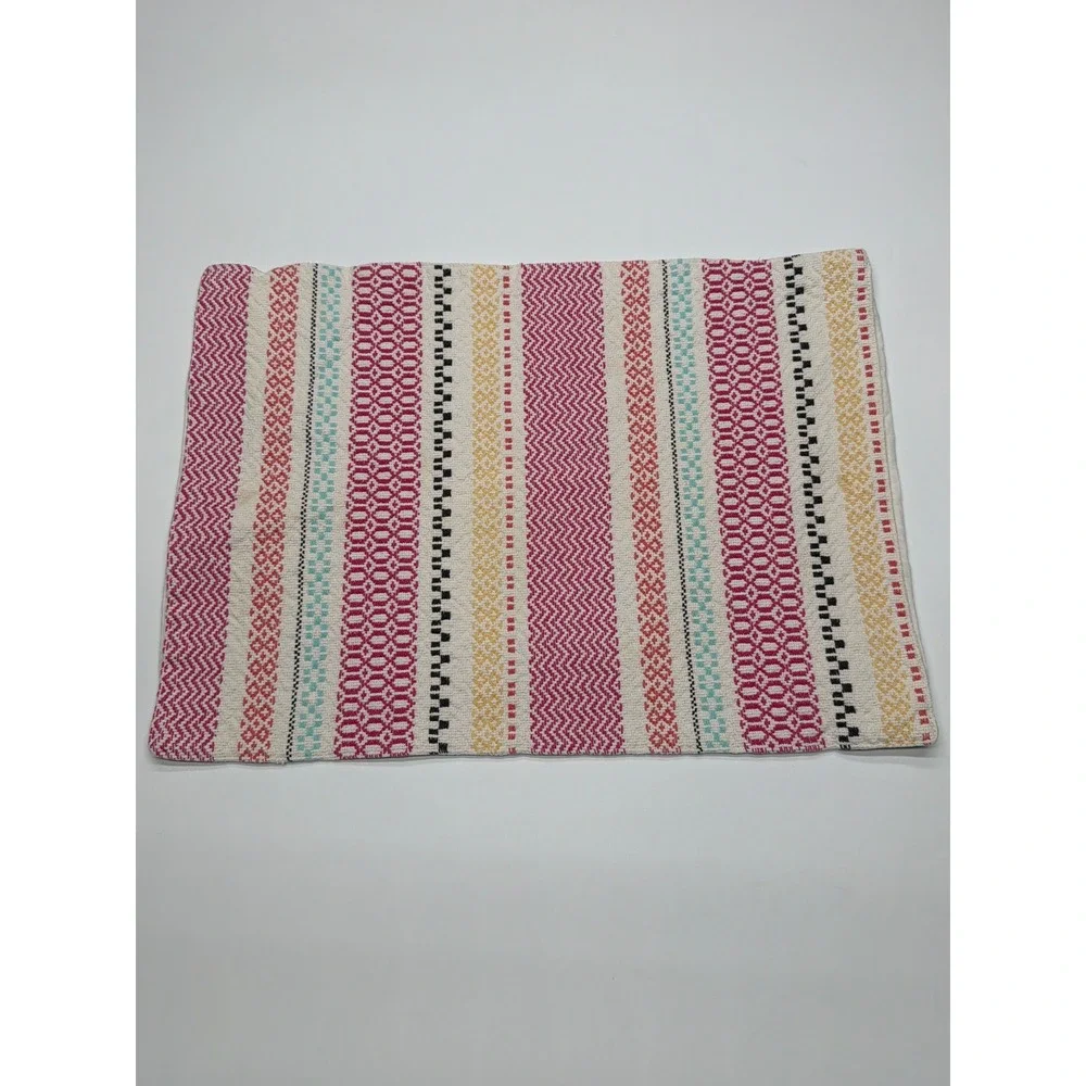 Woven Stripe Placemats Set of‎ 4 Farmhouse Boho Kitchen Dining Table Accent